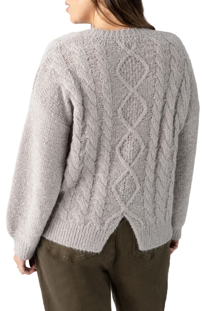 Sanctuary Crewneck Cable Sweater, Alternate, color, 