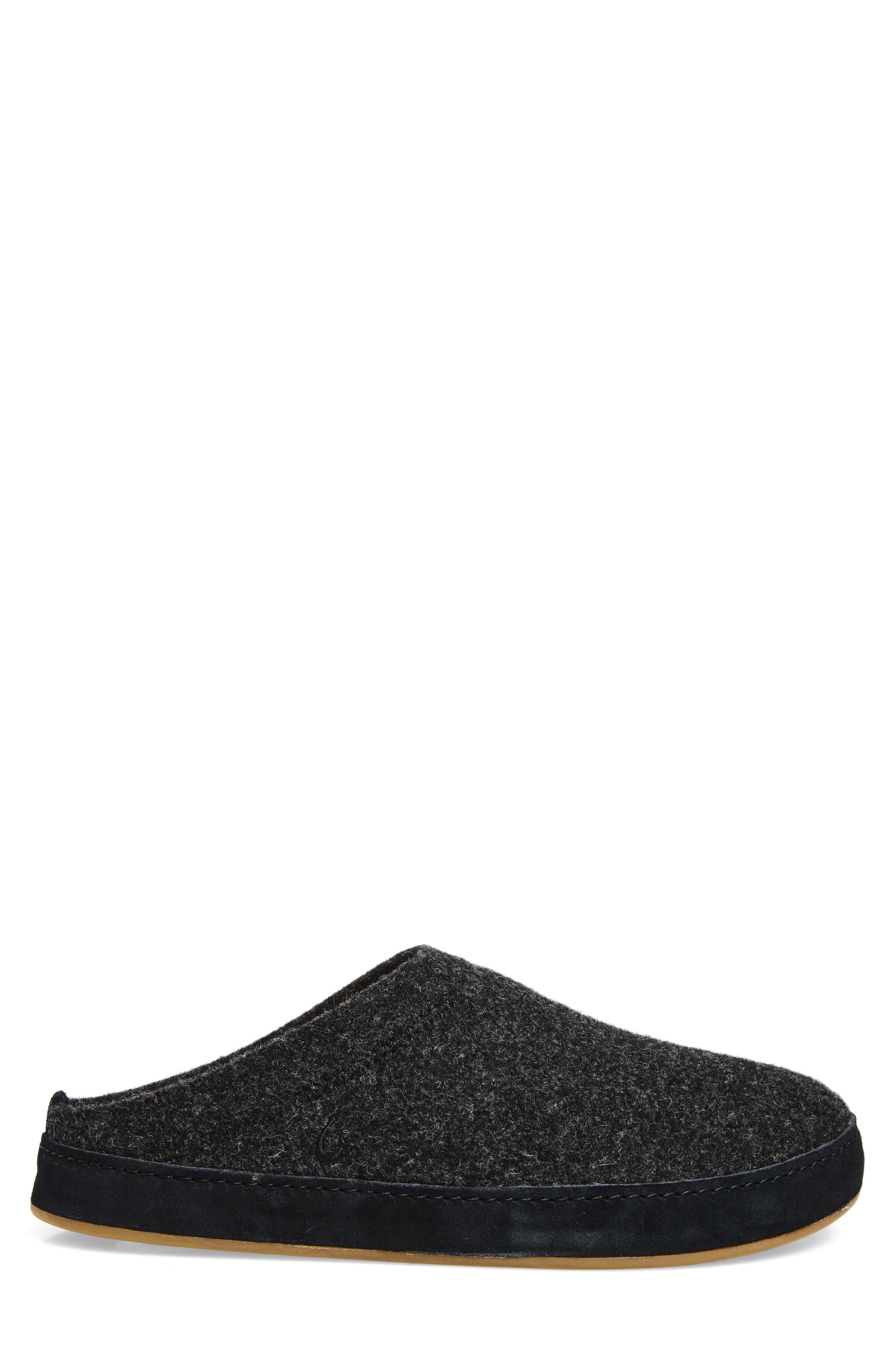 OluKai Hāmani Hulu Genuine Shearling Lined Mule Slipper, Alternate, color, Dark Shadow