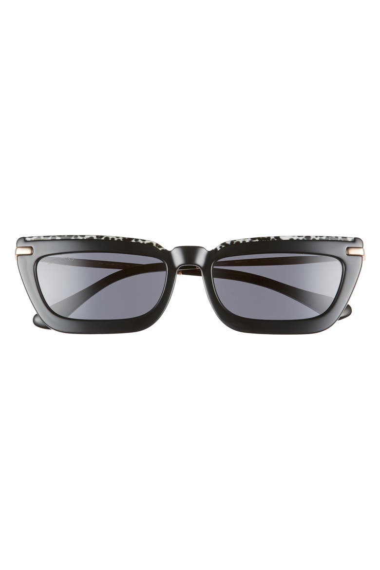 Vela 55mm Flat Top Sunglasses, Alternate, color, BLACK/ GREY BLUE