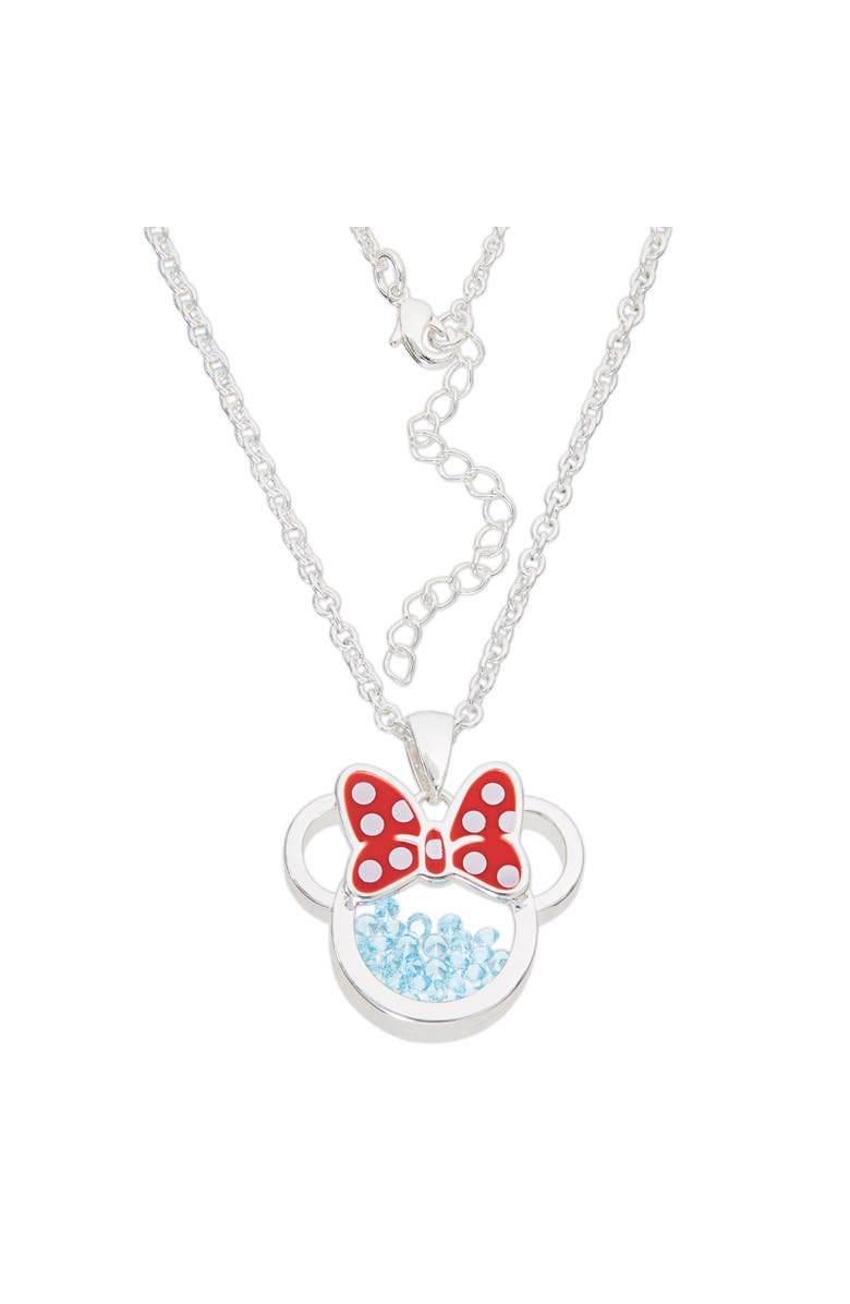 Disney Silver Plated Birthstone Shaker Necklace, 18+2'', Alternate, color, Silver, White