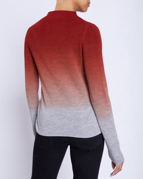 Santorelli Coletta Funnel-neck Ombre Merino Wool Sweater In Sedona Orange
