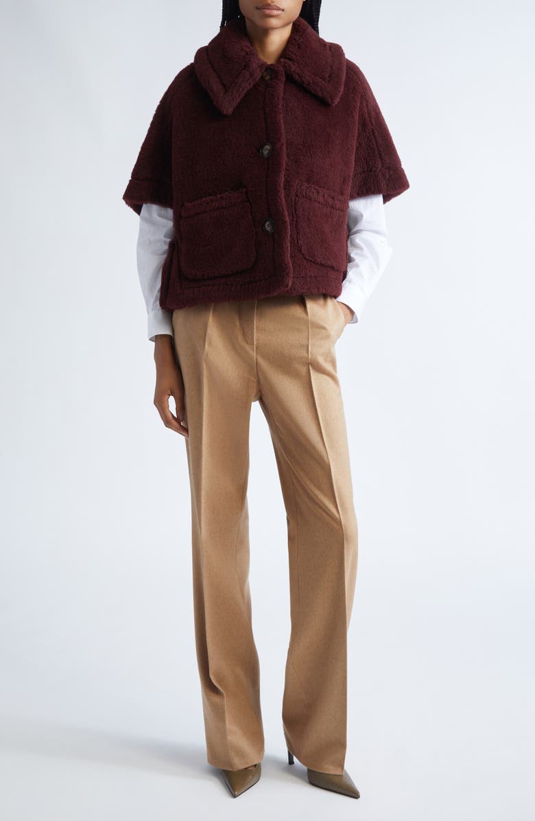 Max Mara Carbone Camel Hair Straight Leg Pants, Alternate, color, Camel