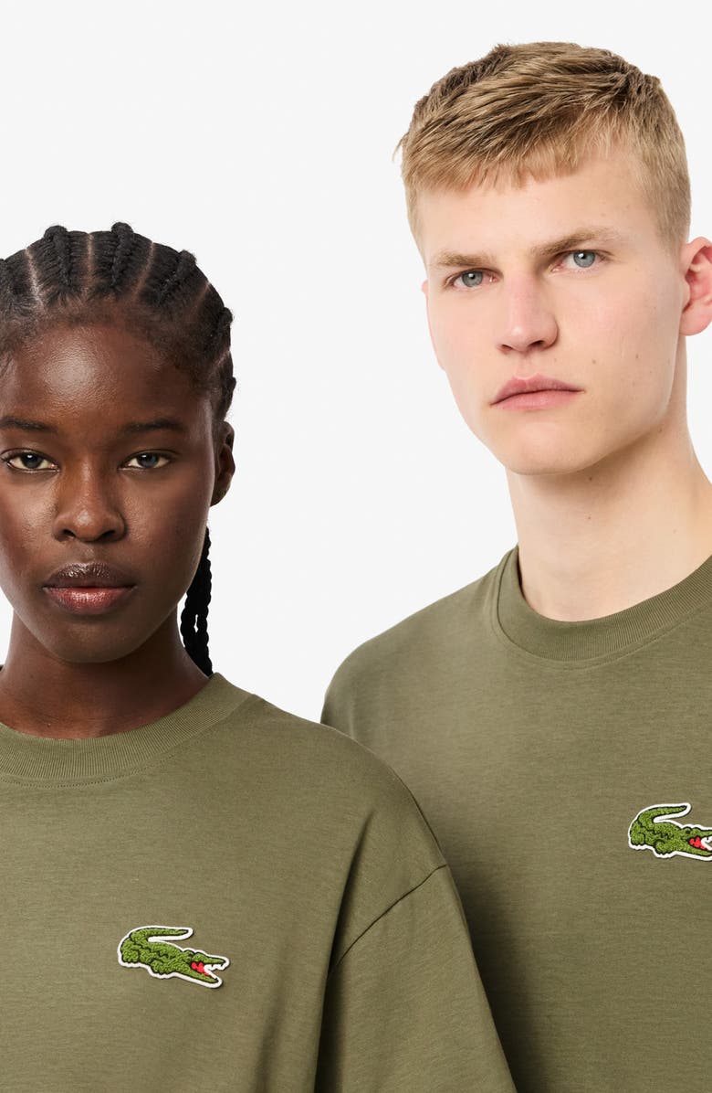 Lacoste Loose Fit Cotton T-Shirt, Alternate, color, Khaki