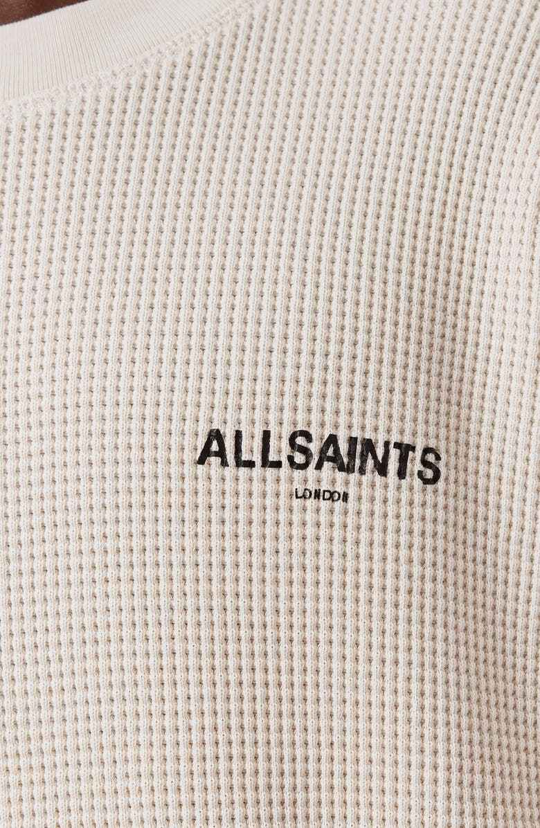 AllSaints Sect Waffle Knit Sweatshirt, Alternate, color, Smoke White/ Black Logo