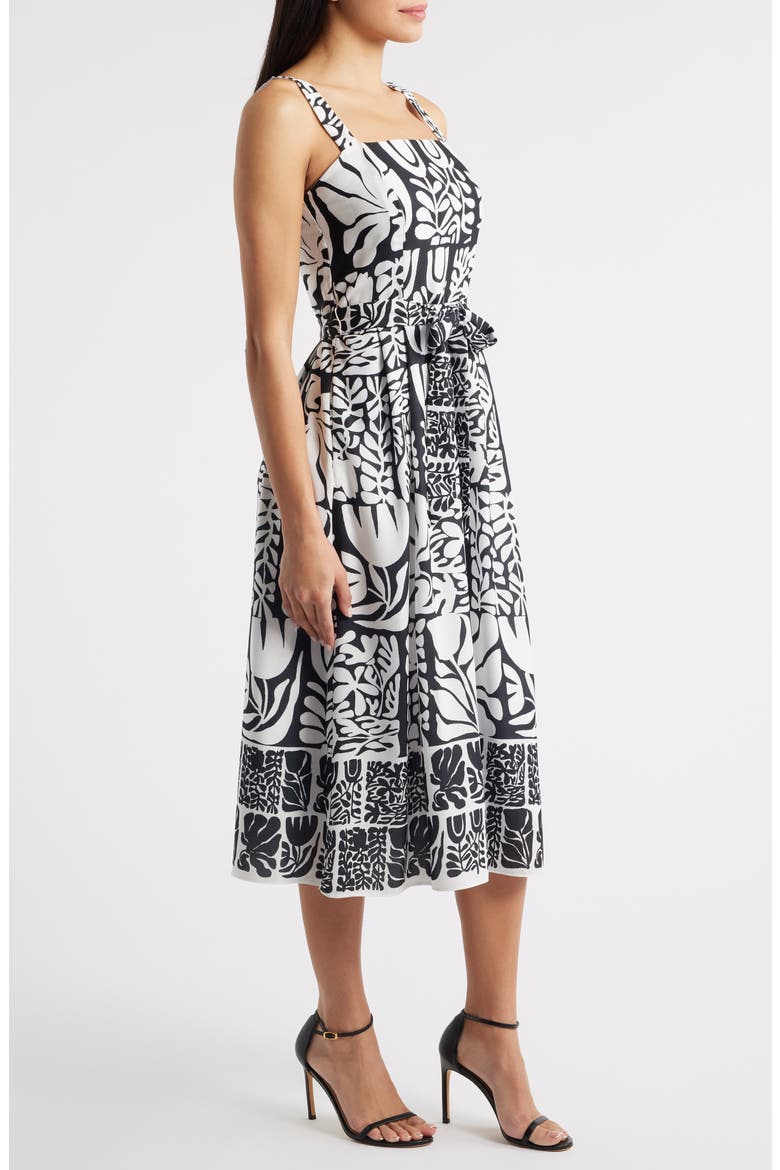 Mixed Print Dress, Alternate, color, BLACK WHITE