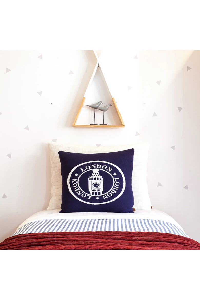 London Seal Pillow, Alternate, color, Navy Blue