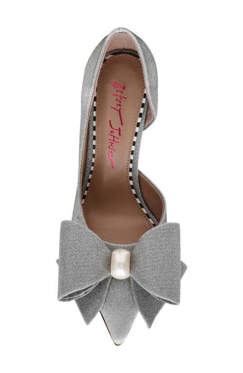 Betsey Johnson Kyliee Half D'orsay Pointed Toe Pump In Silver