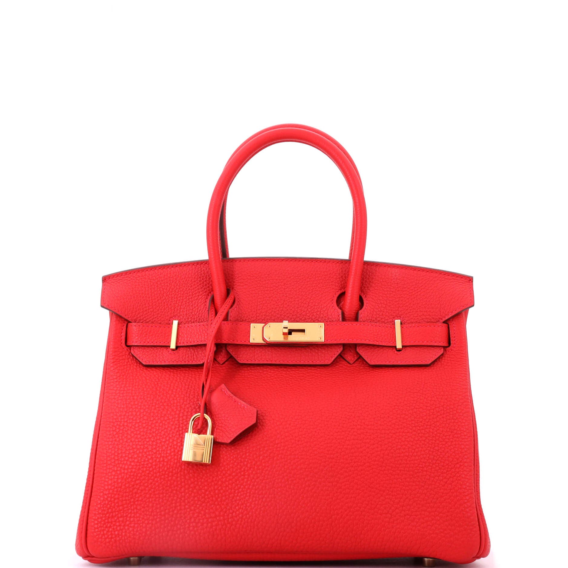 Pre-Owned Hermes Birkin Handbag Red Togo with Gold Hardware 30, Main, color, Rouge Casaque