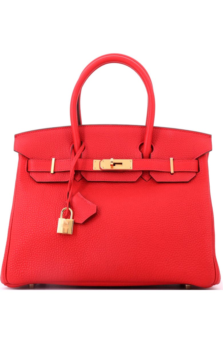 Pre-Owned Hermes Birkin Handbag Red Togo with Gold Hardware 30, Main, color, Rouge Casaque