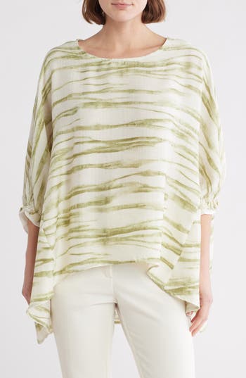 Patrizia Luca Boxy Asymmetric Tunic In Lime