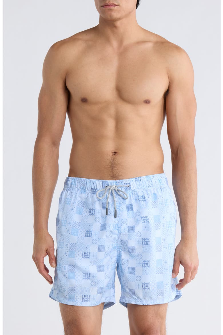 Ponji Volley Swim Shorts, Main, color, LIGHT BLUE