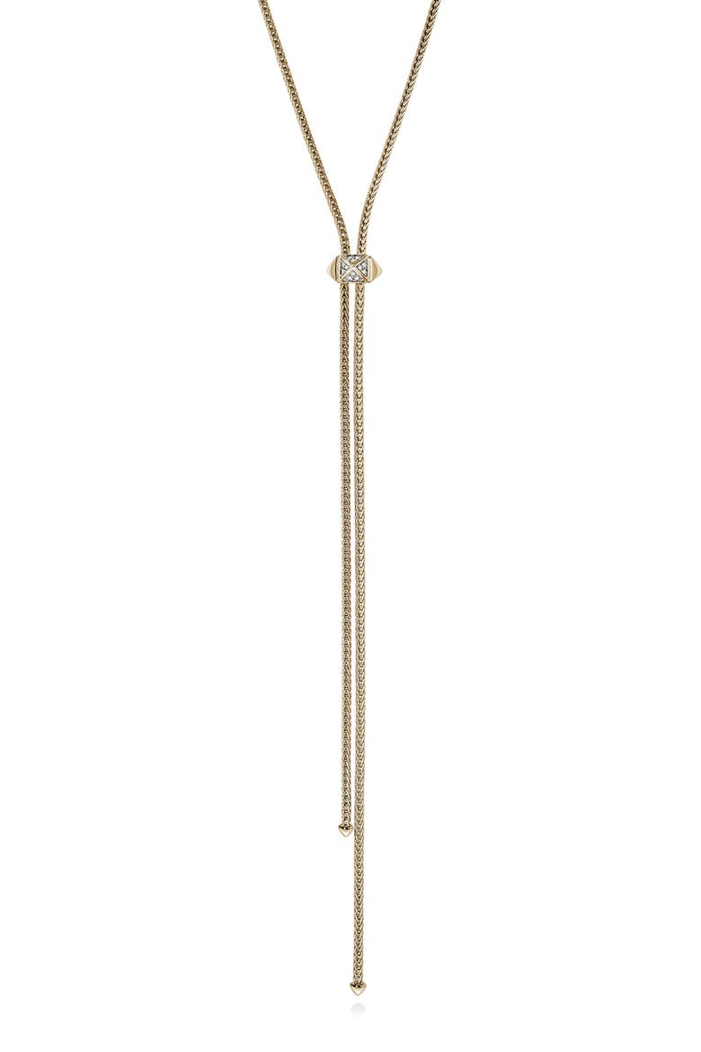 Icon Stud Bolo Necklace, 14K Gold, Diamonds, Main, color, GOLD