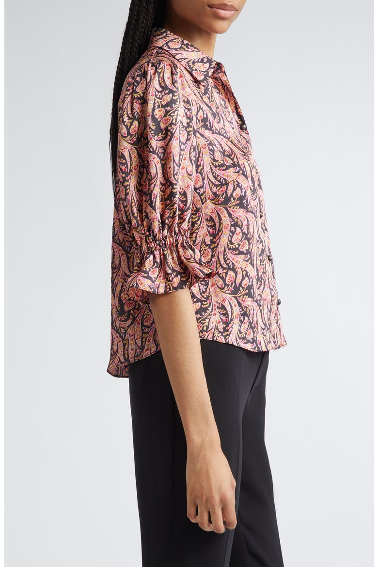 Fiona Charming Paisley Button-Up Shirt, Alternate, color, OBSIDIAN MULTI