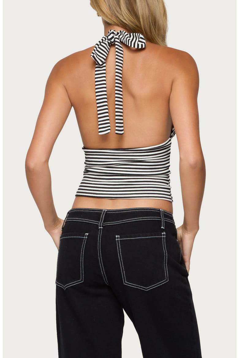 Sage Stripe Halter Top, Alternate, color, BLACK-AND-WHITE