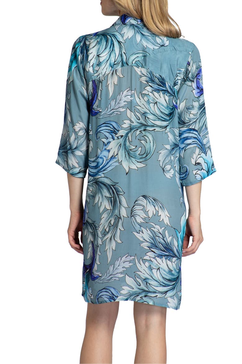 Cupro Blend Shirtdress, Alternate, color, BLUE MULTI