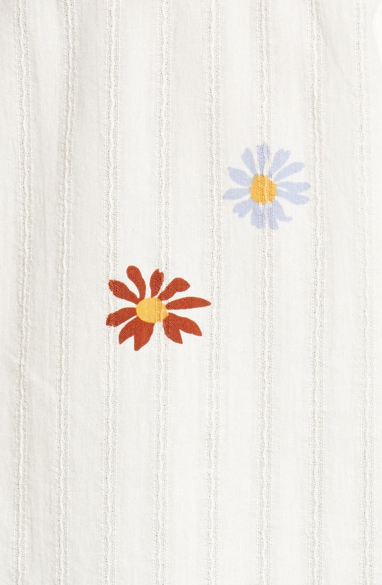 Madewell Daisy Embroidered Courier Button Back Shirt, Alternate, color,