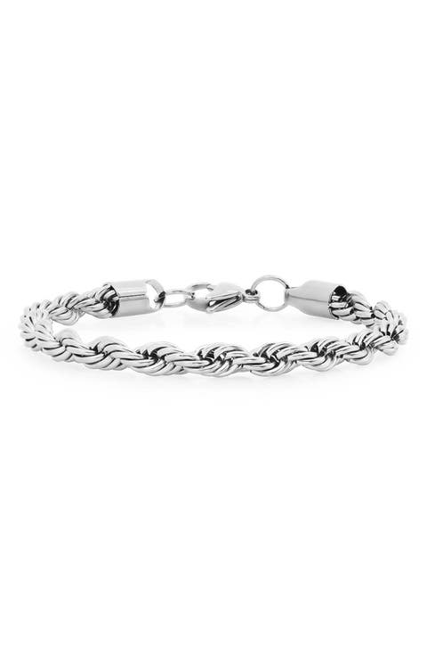Men's 18k Gold Plated Rope Chain Bracelet