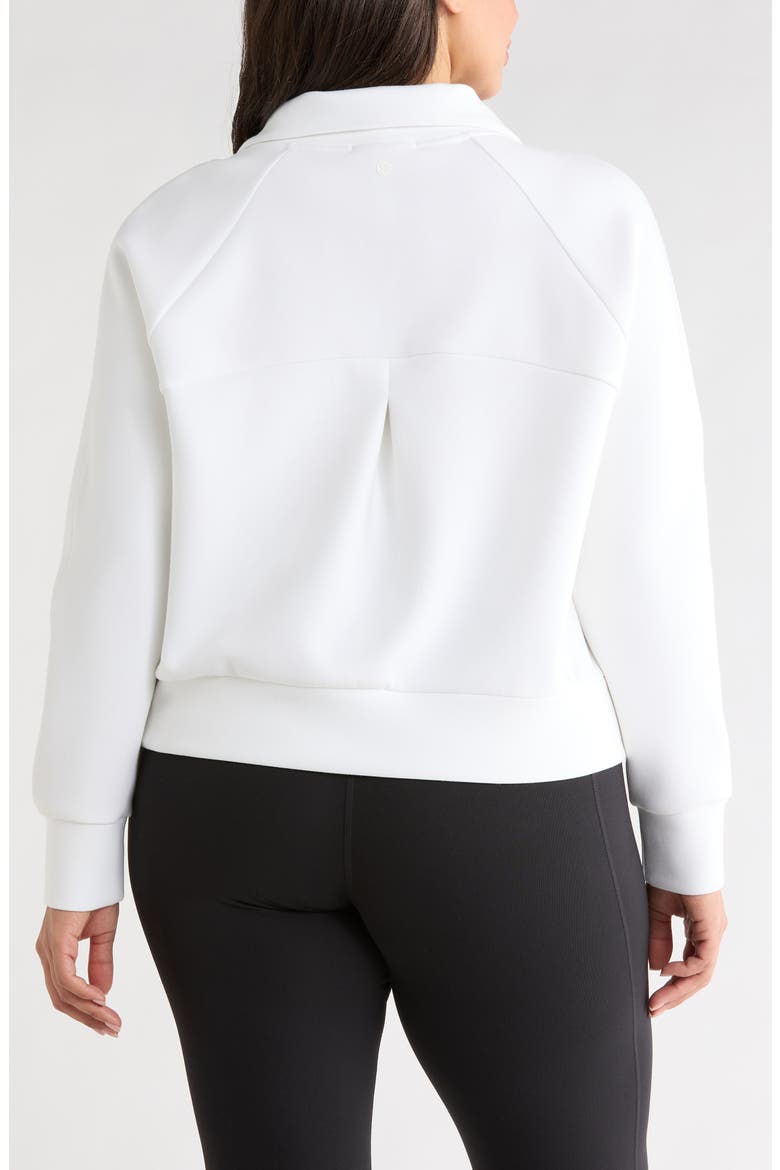 Sporty Half-Zip Pullover, Alternate, color, WHITE