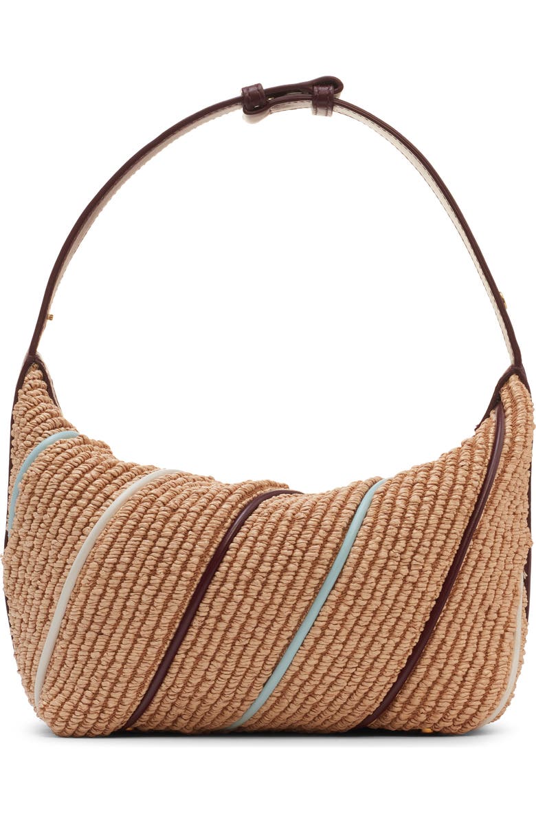 Bottega Veneta Wallace Stripe Raffia Shoulder Bag, Alternate, color,