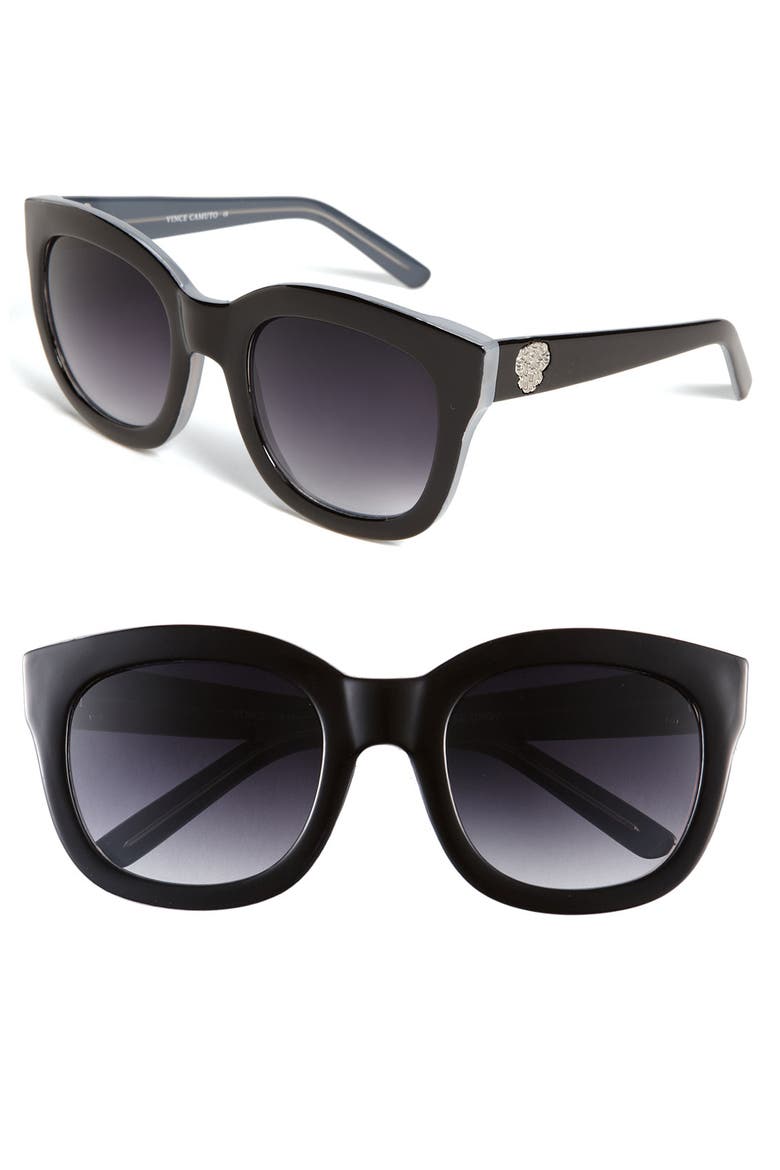 54mm Oversized Cat Eye Sunglasses, Main, color, BLACK/ GREY