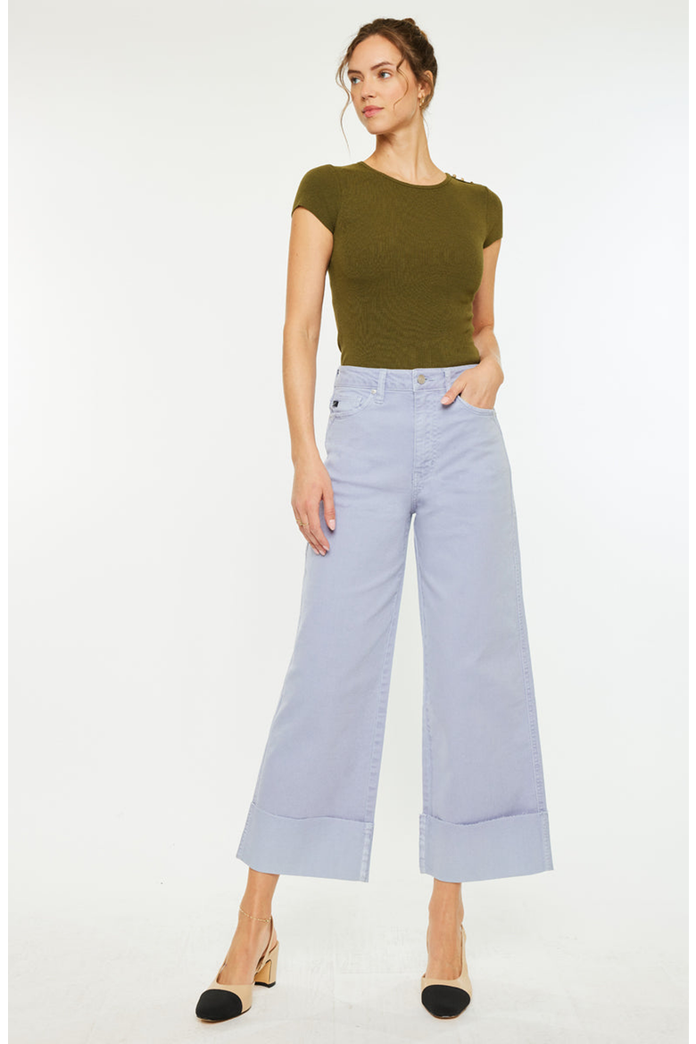 Sammie High Rise 90's Cropped Wide Leg Jeans, Alternate, color, Lavender