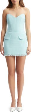 Bardot Mariska Strapless Tweed Top