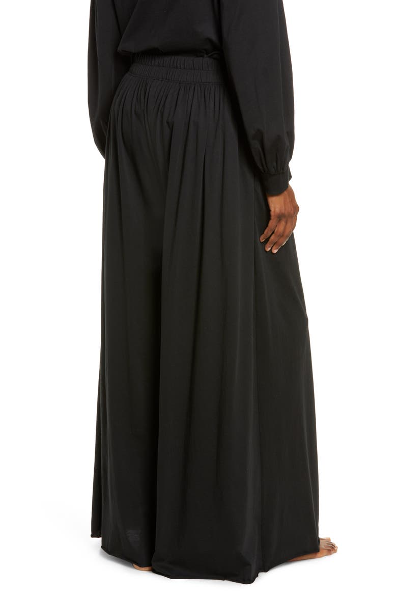 Organic Pima Wide Leg Lounge Pants, Alternate, color, IMMERSED BLACK