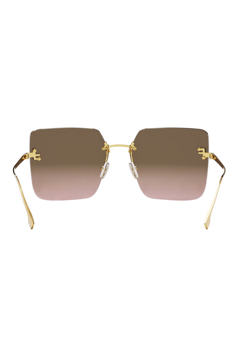 'Fendi First 59mm Geometric Sunglasses, Alternate, color, SHINY ENDURA GOLD METAL