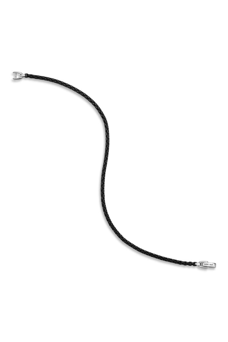 Men's Box Chain Bracelet with Stainless Steel and Sterling Silver, 2.7mm, Alternate, color, STAINLESS STEEL