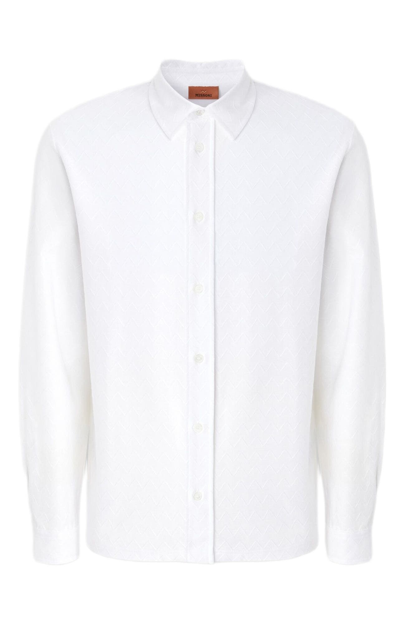 Zigzag Jersey Cotton Shirt Tone On Tone - image 2