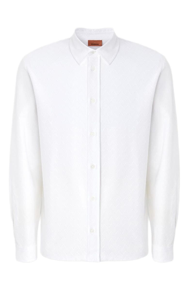 Missoni Zigzag Jersey Cotton Shirt Tone On Tone, Alternate, color, White