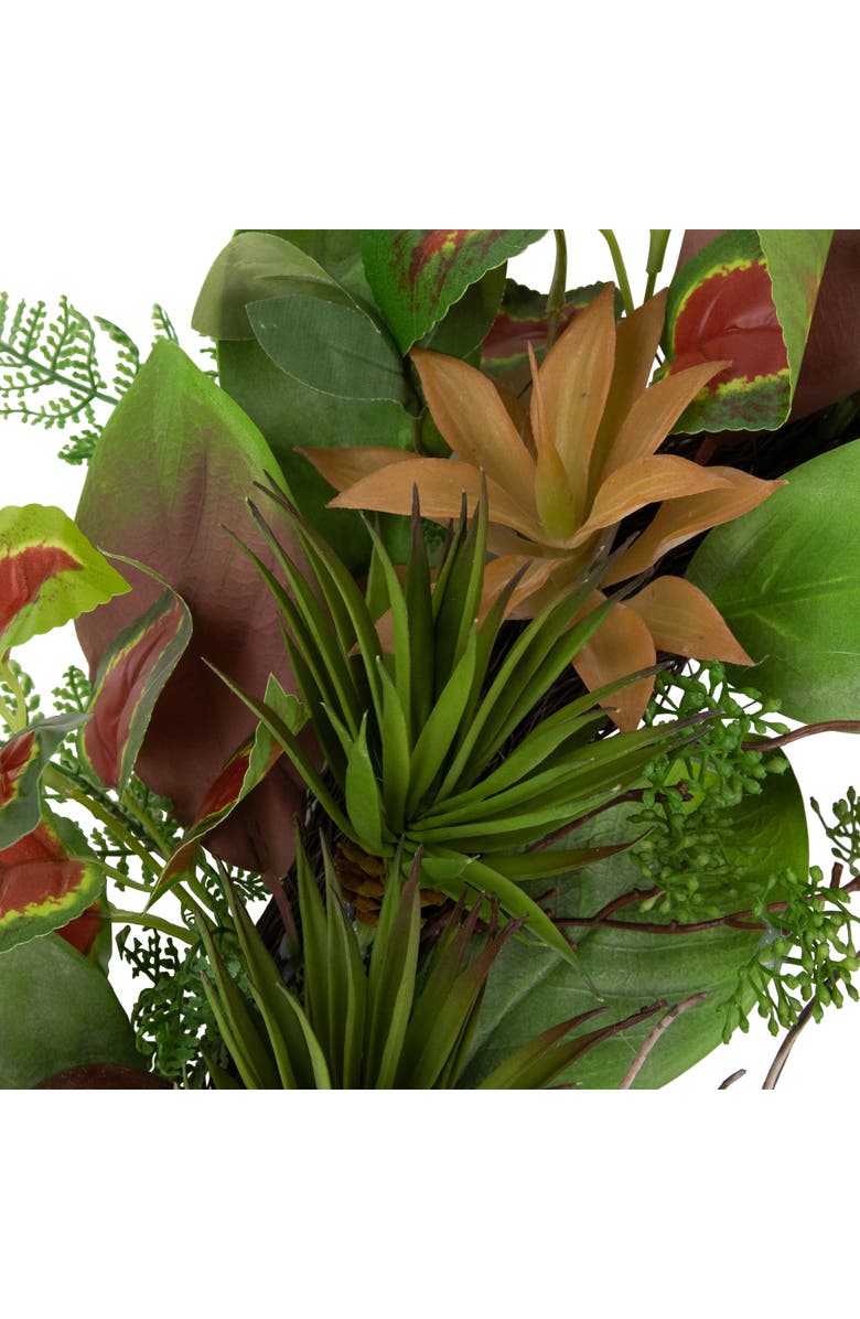 Northlight Mixed Succulent and Pomegranate Artificial Wreath, 24-Inch, Alternate, color, Green