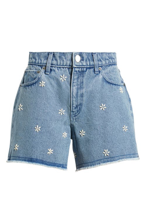 Rag & Bone Aspen Embellished Denim Shorts Blue Embellished