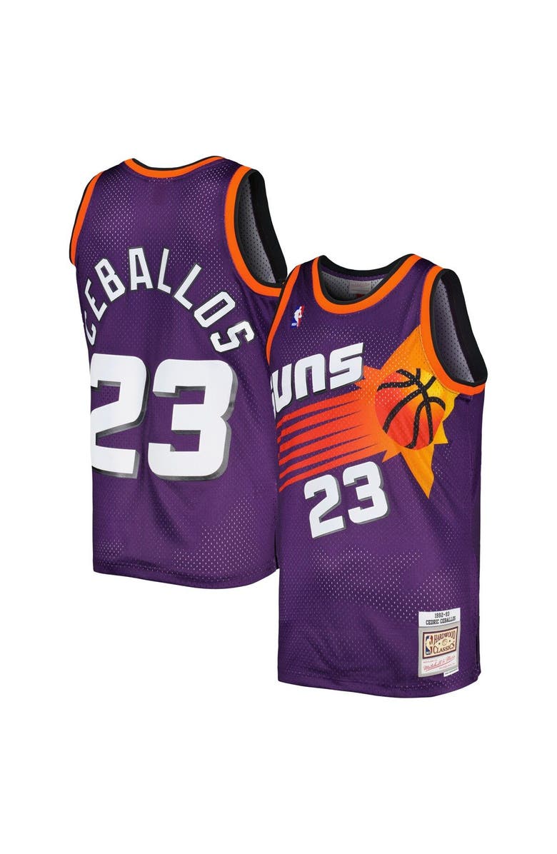Mitchell & Ness Men's Mitchell & Ness Cedric Ceballos Purple Phoenix Suns 1992/93 Hardwood Classics Swingman Jersey, Main, color,