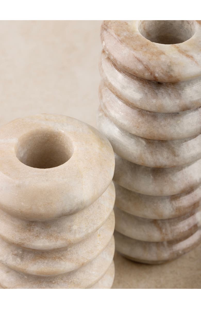 GAURI KOHLI Tracey Onyx Taper Candle Holder, Set of 2, Alternate, color, Brown