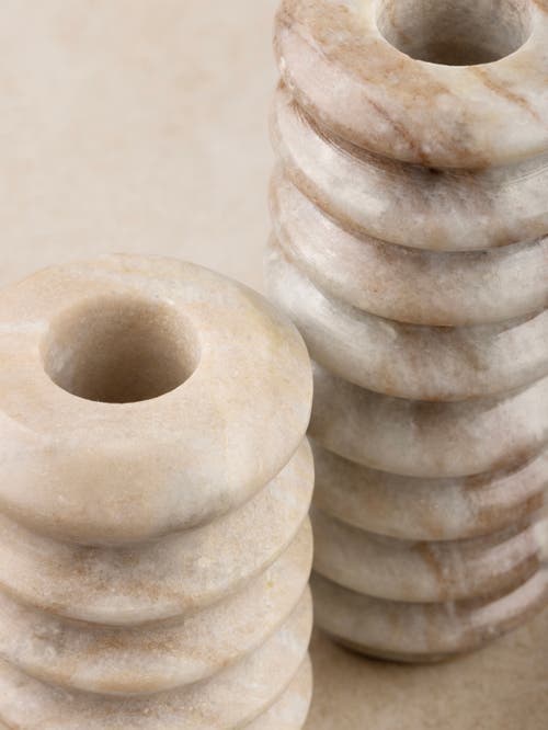 Gauri Kohli Tracey Onyx Taper Candle Holder, Set Of 2 In Brown