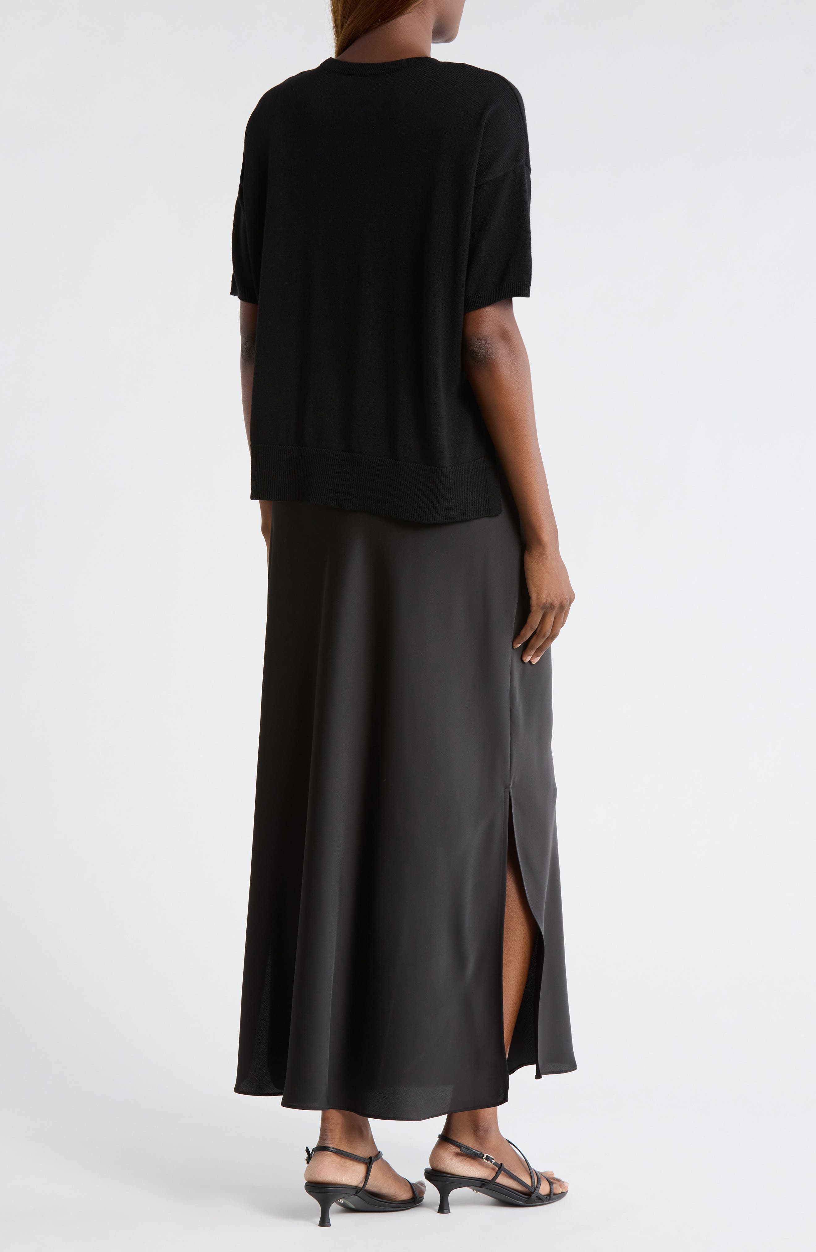 Dolman Sleeve Mixed Media Maxi Dress - image 2