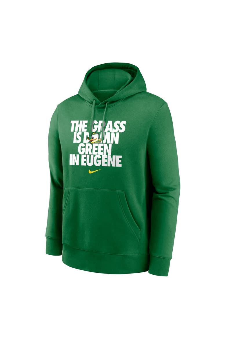 Men's Nike Green Oregon Ducks Grass Is Green Club Fleece Pullover Hoodie, Alternate, color, Green