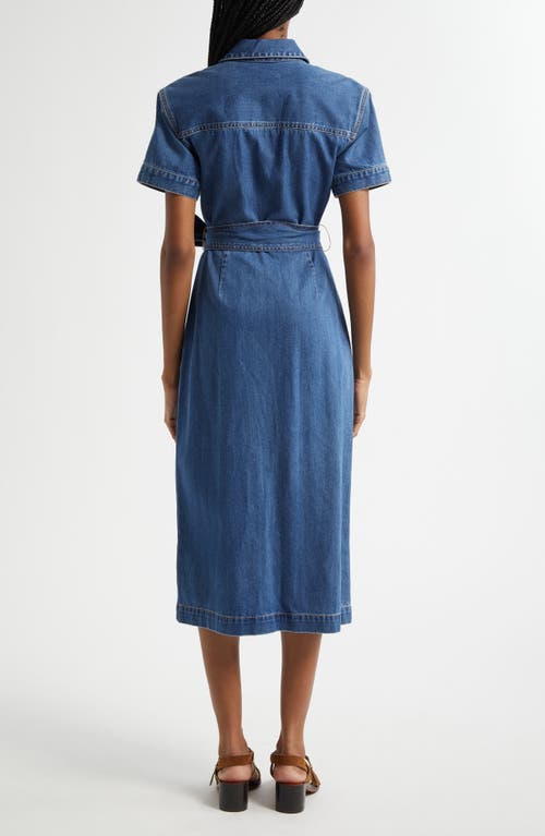 Veronica Beard Evelyn Denim Shirt Dress In Cornflower