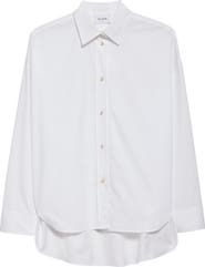 ST. JOHN Cotton Poplin Button-Up Shirt