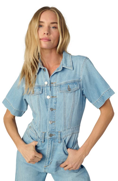 Joe's Jeans Trucker Wide Leg Denim Jumpsuit In Blue