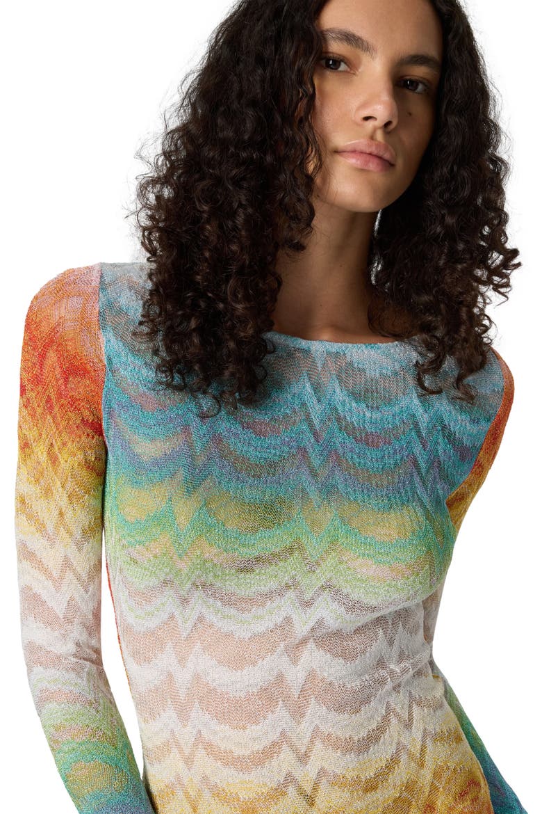 Mini Dress In Shaded Viscose Lamé, Alternate, color, Multicoloured