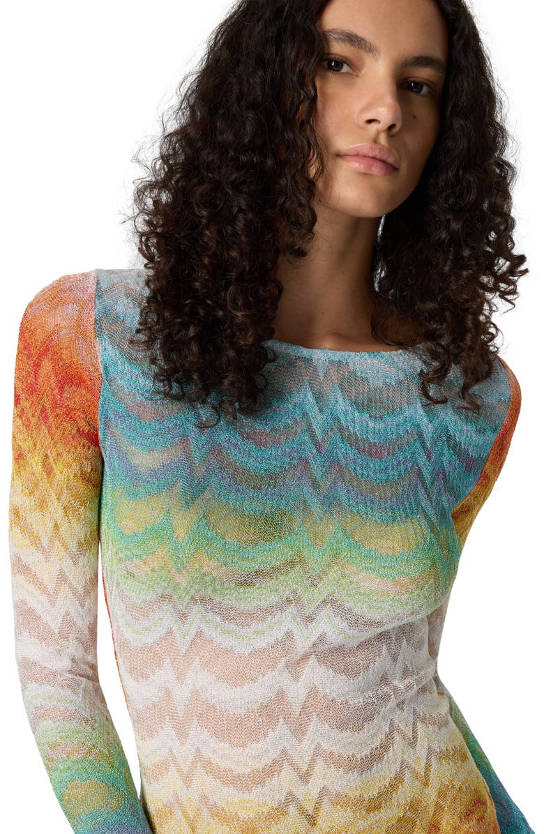 Missoni Shaded Viscose Lamé Mini Dress, Alternate, color, Multicoloured