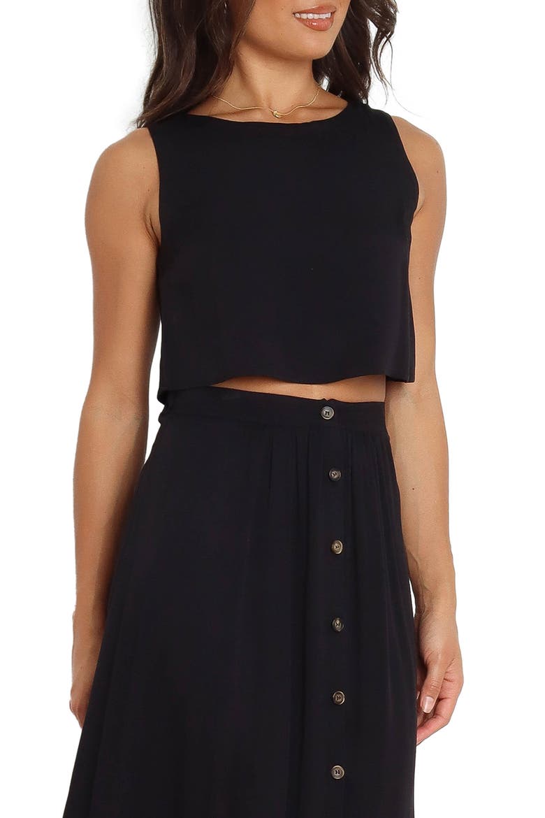 Sutton Sleeveless Crop Top, Alternate, color, BLACK