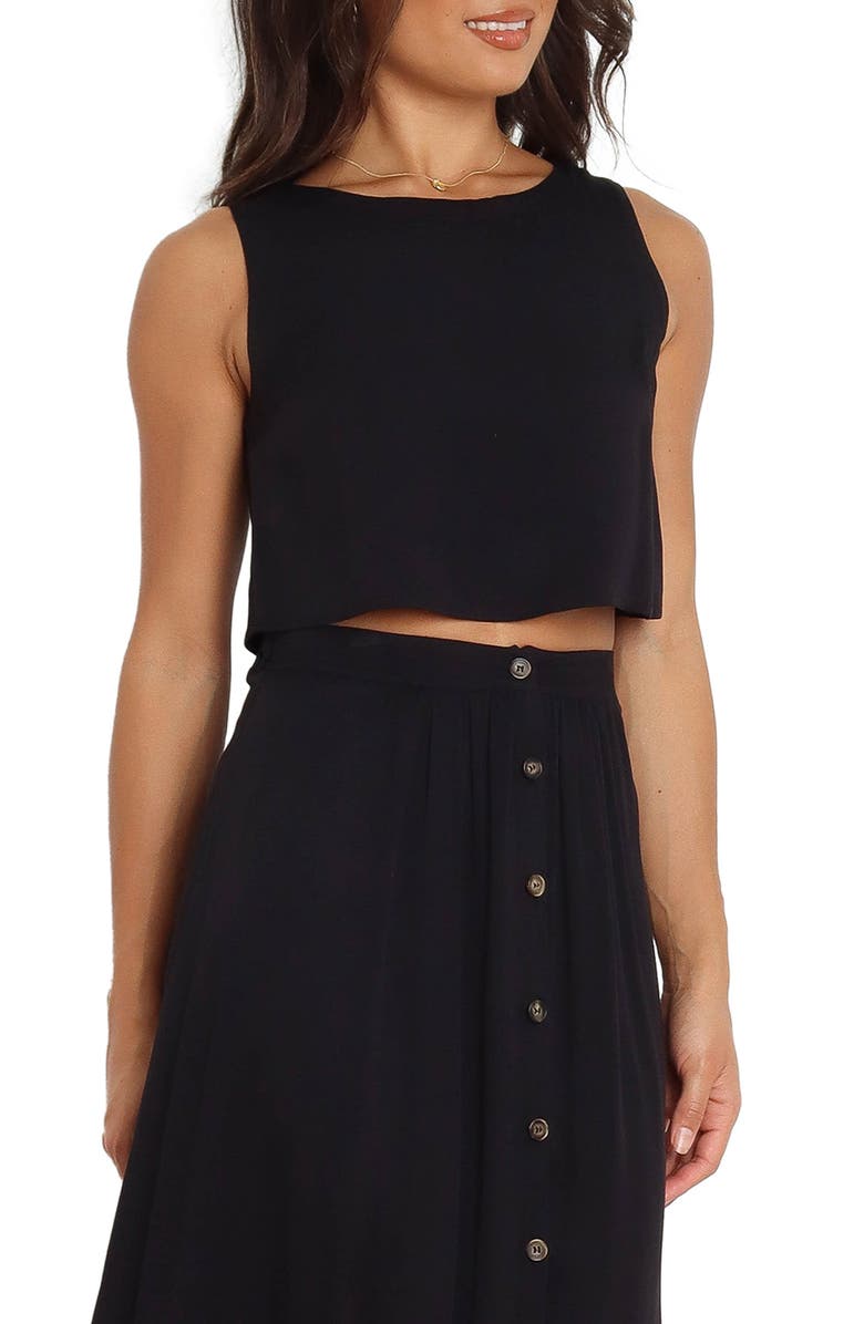 Petal & Pup Sutton Sleeveless Crop Top, Alternate, color, Black