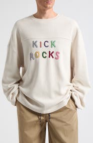 NAHMIAS Kick Rocks Varsity Long Sleeve Cotton T-Shirt