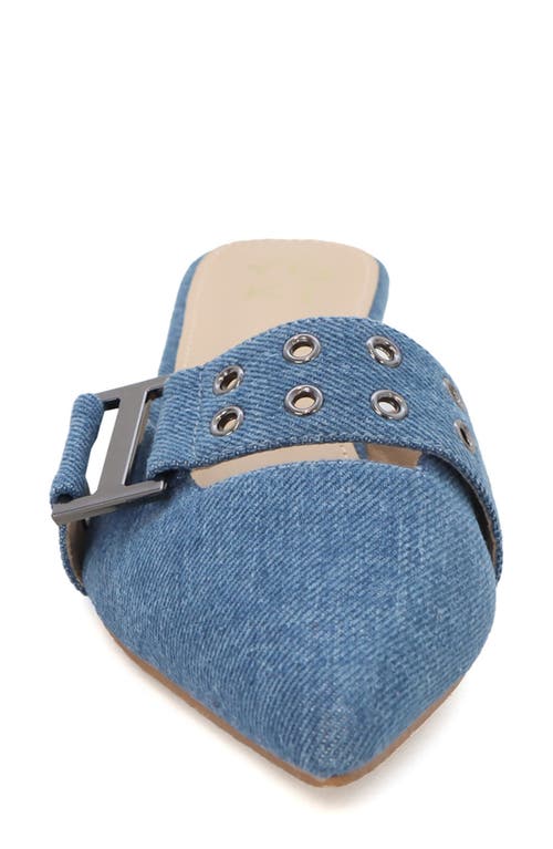 Yoki Kitya Kitten Heel Mule In Denim