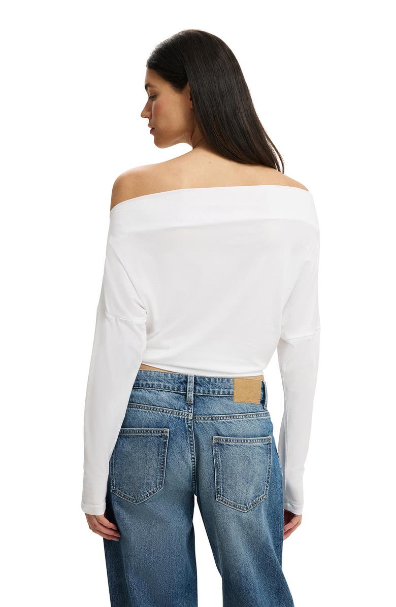 Cotton On Women's Peyton Off Shoulder Long Sleeve, Alternate, color, White