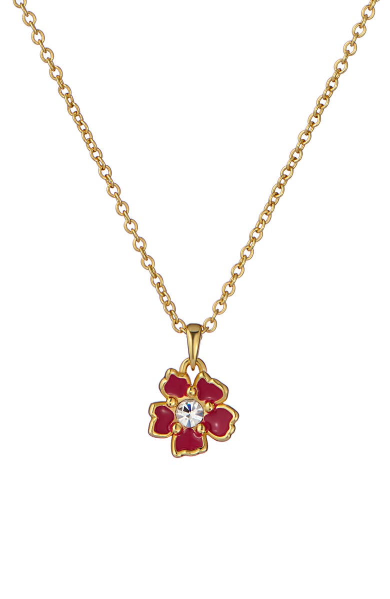 Ted Baker Petiies Painted Flower Pendant Necklace, Main, color, 