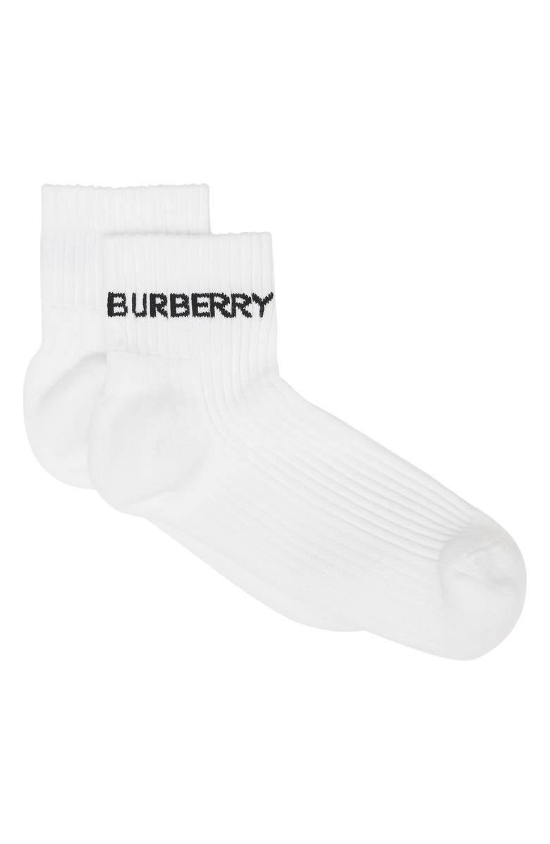 Burberry Logo Ankle Sports Socks, Main, color, 